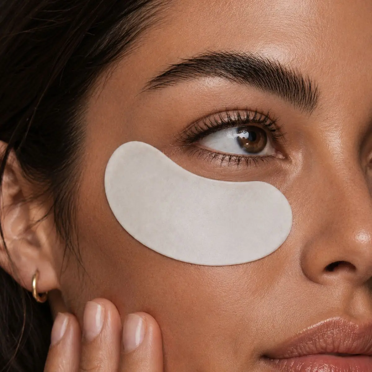 Nahaufnahme eines Auges mit geformten Naturwimpern.